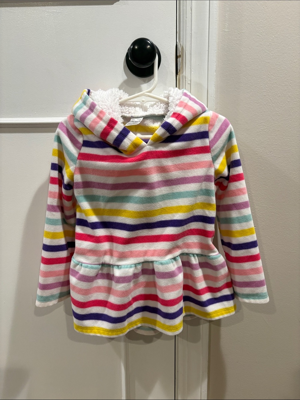 Carter's Girls' Hooded Peplum Sweatshirt - Multi Stripe